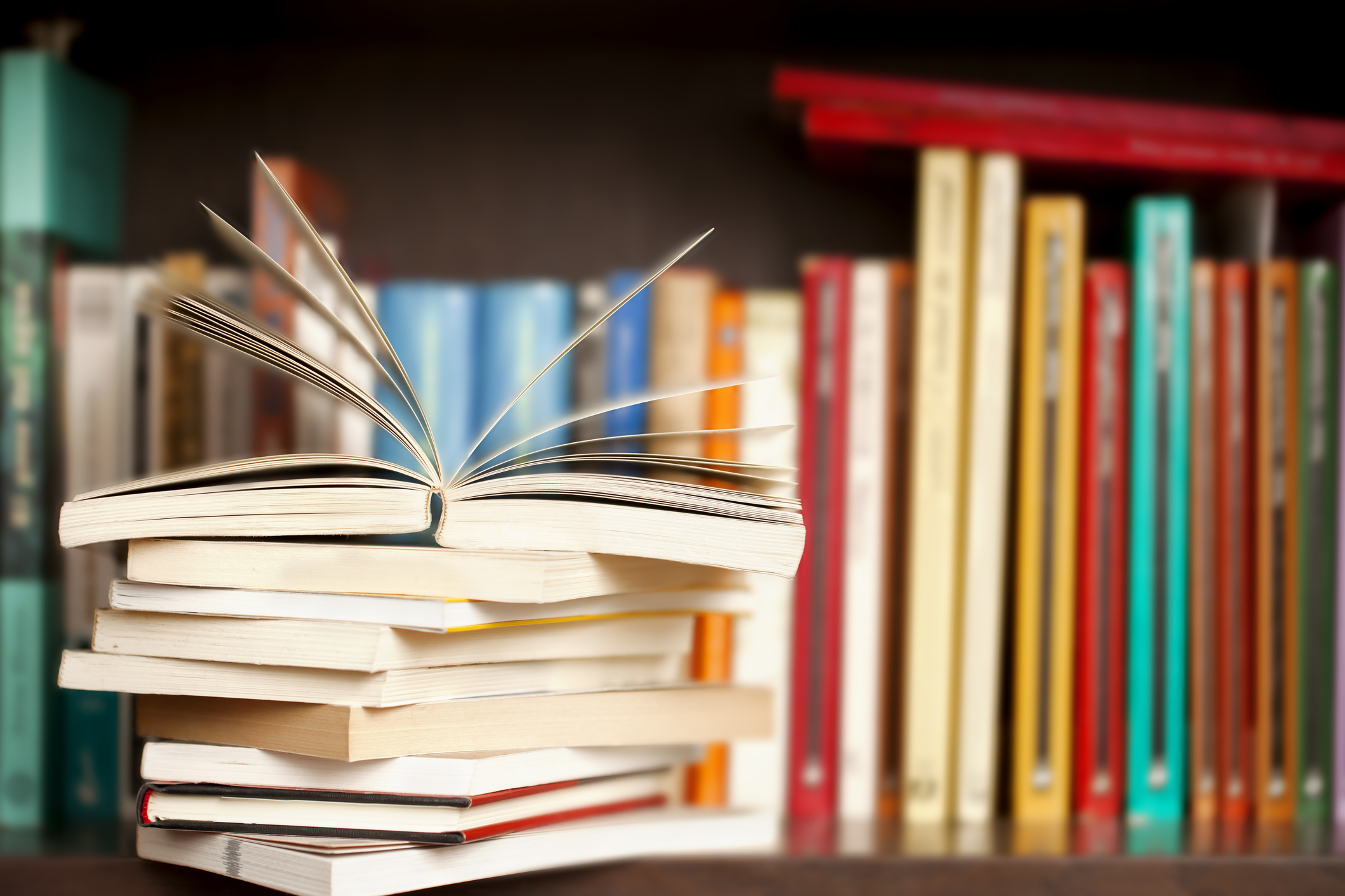 Un présentoir de livres
