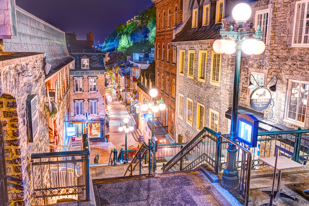 Le quartier du Petit Champlain à Québec.