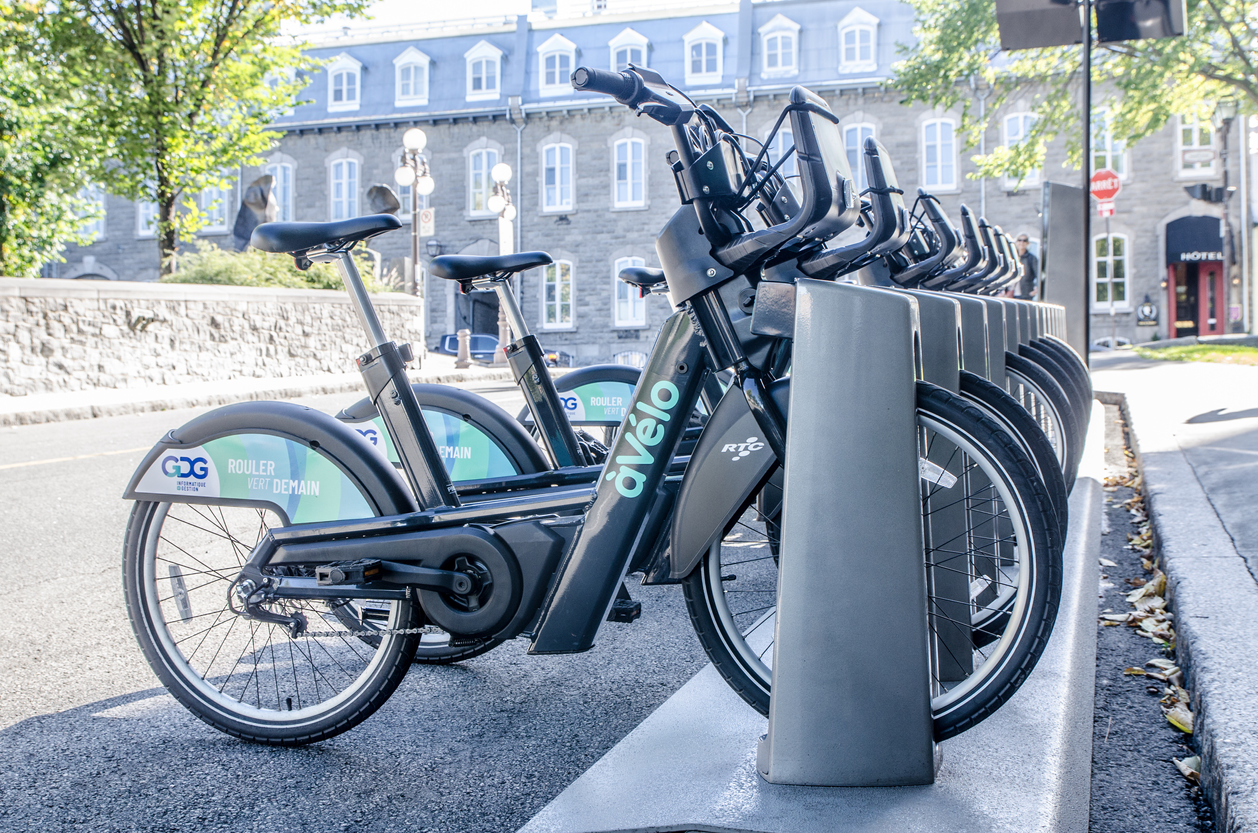 Une station du service àVélo dans le Vieux-Québec.