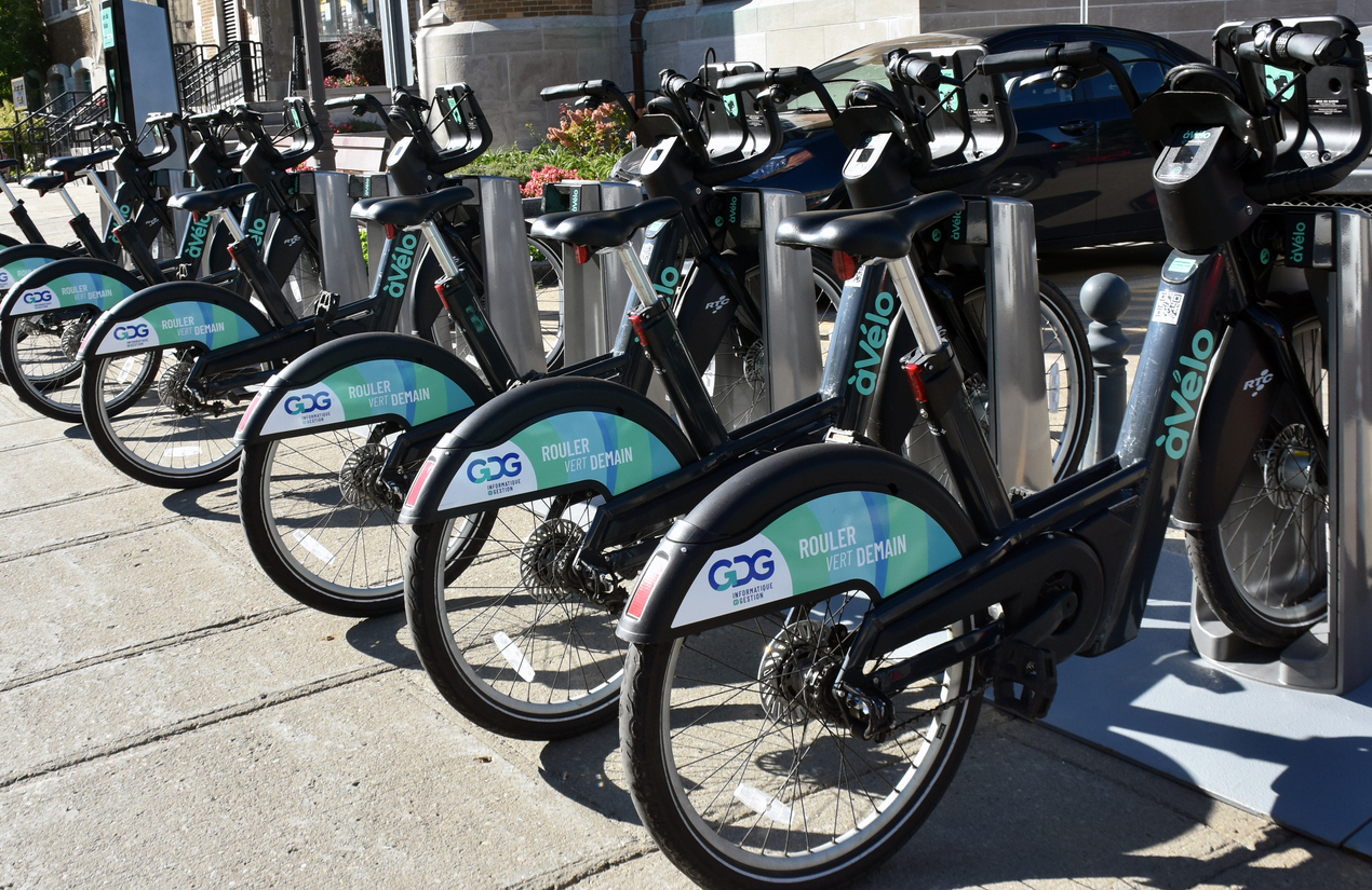 Des vélos du réseau àVélo, à Québec